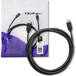 Qoltec 52353 USB-C to USB-C 3m Black