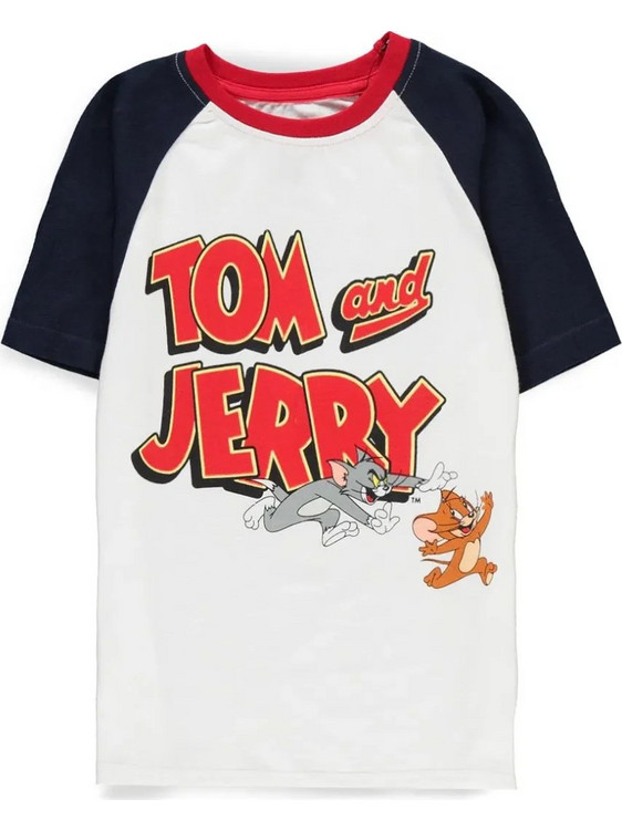 Difuzed Tom And Jerry Παιδικό T-Shirt Κοντομάνικο Λευκό Μαύρο Κόκκινο HTT341669