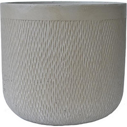 Mastershop Γλάστρα Εσωτερικού Χώρου Στρογγυλή Fiberclay Μπεζ 37x34cm 00.03.34531