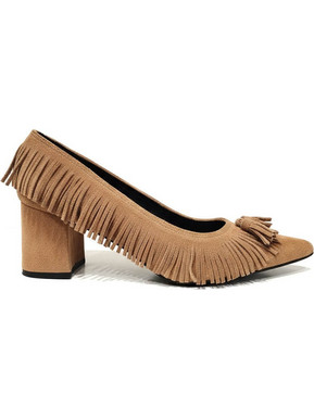 Iris Suava Γόβες Suede με Χοντρό Χαμηλό Τακούνι Ταμπά