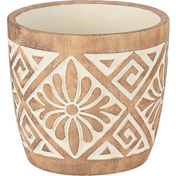 MarHome Κασπώ Πήλινο Καφέ Εκρού 17.5x16cm 06-24500