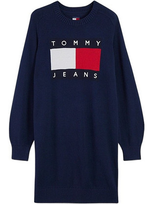 Tommy Jeans Mini Καθημερινό Φόρεμα Πλεκτό Navy Μπλε DW0DW23315-C1G