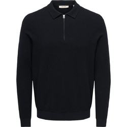 Only & Sons Ανδρική Μπλούζα Polo Μακρυμάνικη Μαύρη 22039921