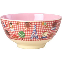 Rice Μπολ Φαγητού Kids in Paris Print Red 700ml