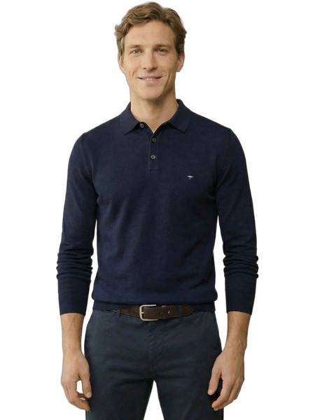 Fynch Hatton Ανδρική Μπλούζα Polo Μακρυμάνικη Navy Μπλε SFPK242