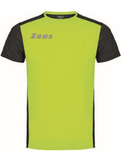 Zeus Click Φανέλα Ποδοσφαίρου Lime Μαύρη T-SHIRT
