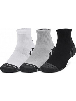 Under Armour Performance Ανδρικές Κάλτσες Κοντές με Σχέδια Λευκές Μαύρες Γκρι 3Pack 1382948-011
