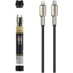 Devia Bubble Fish Braided USB-C to Lightning Cable 27W 1m Black Gold