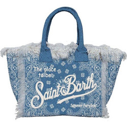 Mc2 Saint Barth Vanity Υφασμάτινη Τσάντα Θαλάσσης Ώμου Μπλε VANI001-09483L