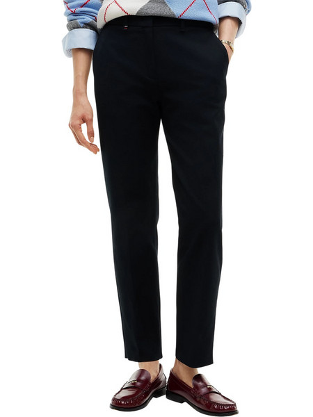 Tommy Hilfiger Υφασμάτινο Γυναικείο Παντελόνι Slim Εφαρμογή Μαύρο WW0WW52293-BDS