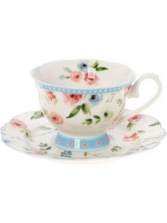 Cryspo Trio Primavera Blue Φλιτζάνι Τσαγιού Πορσελάνης Πολύχρωμο 100ml 28.098.17
