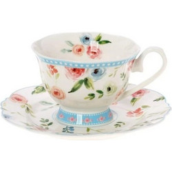 Cryspo Trio Primavera Blue Φλιτζάνι Τσαγιού Πορσελάνης Πολύχρωμο 100ml 28.098.17