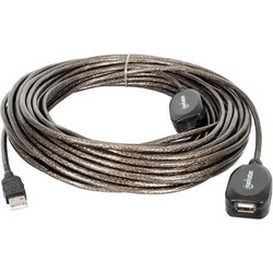 Manhattan 150958 Καλώδιο Braided USB-A Male 2.0 to USB-A Female 20m Black
