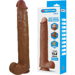 Pretty Love Pat Ρεαλιστικό Dildo με Βεντούζα & Όρχεις 40cm Καφέ