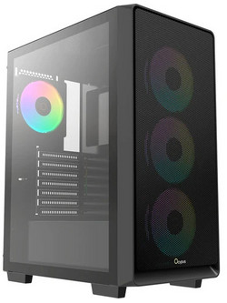 Ocypus Gamma C60 Black Gaming Midi Tower Κουτί Υπολογιστή RGB με Πλαϊνό Παράθυρο