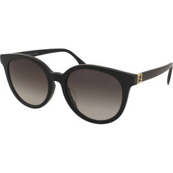 Fendi FE40208F 01F Γυναικεία Γυαλιά Ηλίου Στρογγυλά Κοκάλινα Μαύρα με Μαύρο Φακό