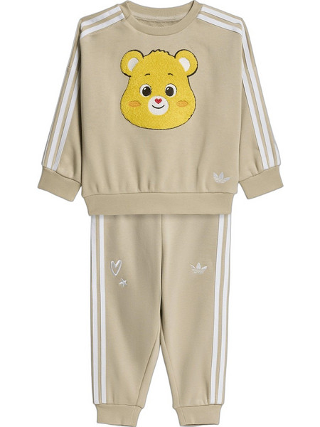 Adidas Loose Crew Βρεφικό Σετ Φόρμας για Κορίτσι Μπεζ Κίτρινο KU8541
