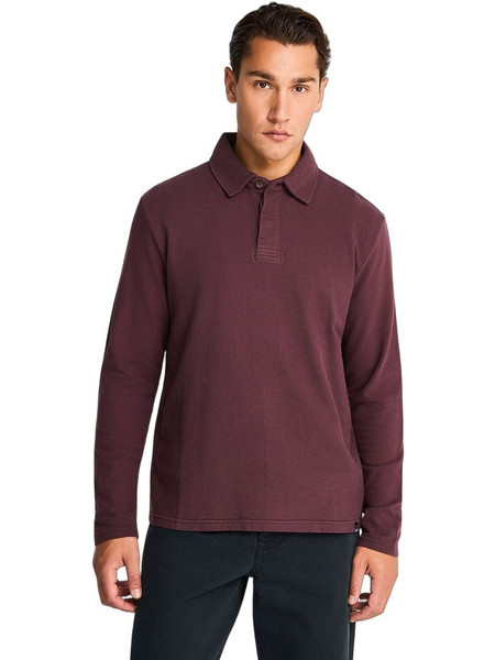 Funky Buddha Ανδρική Μπλούζα Polo Μακρυμάνικη Μπορντό FBM014-005-11