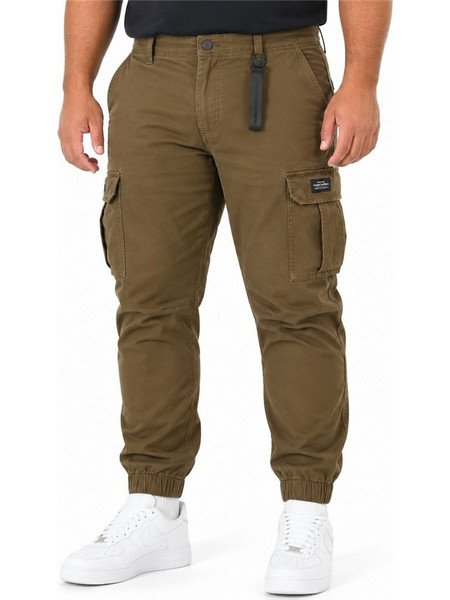 Double Ανδρικό Παντελόνι Cargo Joggers Ελαστικό Κανονική Εφαρμογή Καφέ 262CCP-4130