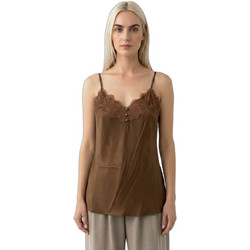 Helmi Γυναικείο Χειμερινό Lingerie Top Σατέν Καφέ 58-03-100