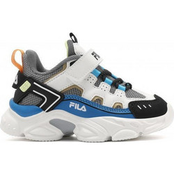 Fila Memory Spinel 3 Παιδικά Sneakers Λευκά Γκρι Royal Blue 3YF33002-287