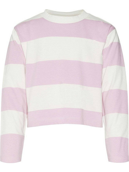 Vero Moda Γυναικείο Χειμερινό Crop Top Λευκό Ροζ 10302391