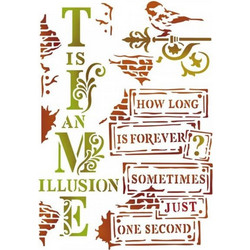 Stamperia Στένσιλ Σχέδια Time Is An Illusion 15x20cm KSD27900