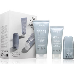 Ziaja Sport Up Hand & Foot Cream 100ml + Shower Gel & Shampoo 200ml + Antiperspirant Roll-On 60ml