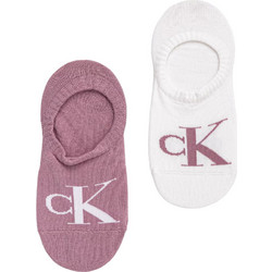 Calvin Klein Βαμβακερές Γυναικείες Κάλτσες Κοντές Λευκές Ροζ 2Pack 701228817-015