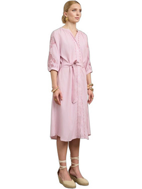 Desiree Midi Καθημερινό Φόρεμα Σεμιζιέ Ροζ 79.44863