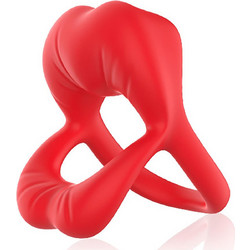 Kinksters Big Mouth Vibrating Cock Ring Ελαστικό Δαχτυλίδι Πέους & Όρχεων Σιλικόνης με Δόνηση 5.8mm Κόκκινο