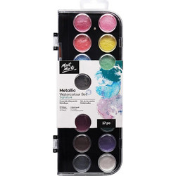 Mont Marte Metallic Σετ Νερομπογιές με Πινέλο 16 Χρώματα MOHS0091