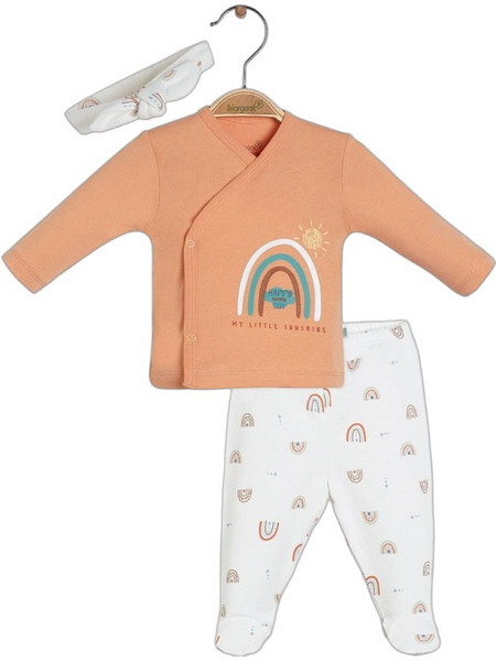 BiBaby Happy Rainbow Βρεφικό Σετ Φόρμας για Κορίτσι Χειμωνιάτικο Ταμπά Λευκό 73272