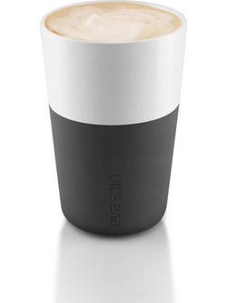 Eva Solo Marble Σετ Φλιτζάνια Latte Πορσελάνης Λευκά Μαύρα 369ml 2τμχ 501003