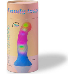 Love To Love Neon Art Candy Loop LED Ρεαλιστικό Dildo με Βεντούζα 14.3cm Πολύχρωμο