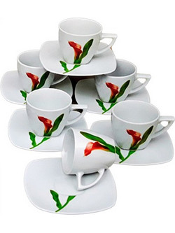 Galifas Σετ Φλιτζάνια Espresso & Ελληνικού Καφέ Πορσελάνης Πολύχρωμα 90ml 6τμχ GB-9000-T1965