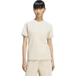 Adidas Pleated 3-Stripes Γυναικείο Αθλητικό T-Shirt Εκρού LG4315