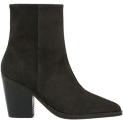 Tsakiris Mallas Γυναικεία Μποτάκια Cowgirl Suede Σοκολατί με Χοντρό Ψηλό Τακούνι X31006424-504