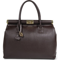 Passaggio Leather Γυναικεία Τσάντα Χειρός Δερμάτινη Σοκολατί 6187-KR-46
