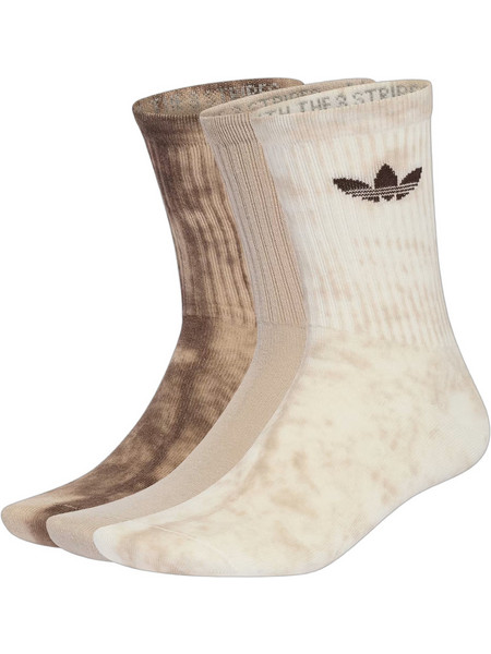Adidas Ανδρικές Κάλτσες Ψηλές με Σχέδια Καφέ Μπεζ 3Pack KS9416
