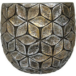 MarHome Κασπώ Πήλινο Καφέ Χρυσό Ασημί 21x17cm 06-26702