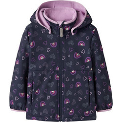Name It Rainbow Παιδικό Μπουφάν Χειμωνιάτικο Softshell Αδιάβροχο Αντιανεμικό Navy Μπλε Λιλά 13259262