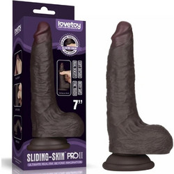 Lovetoy Sliding-Skin Pro II Ρεαλιστικό Dildo με Βεντούζα & Όρχεις 17.5cm Μαύρο