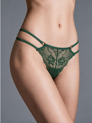 Milena By Paris Γυναικείο Sexy String με Δαντέλα Πράσινο 6990