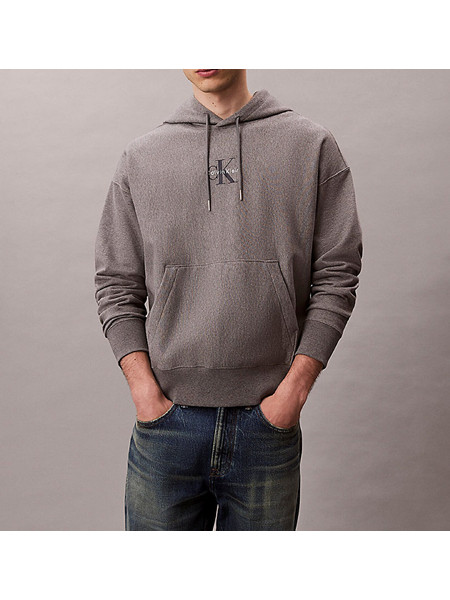 Calvin Klein Ανδρικό Φούτερ με Κουκούλα & Τσέπες Καφέ LV04RG263G-P7E