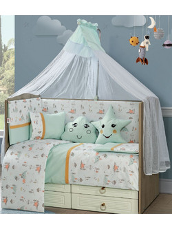 Dimcol Bebe Forest 10 Σετ Κούνιας Mint Green 9τμχ