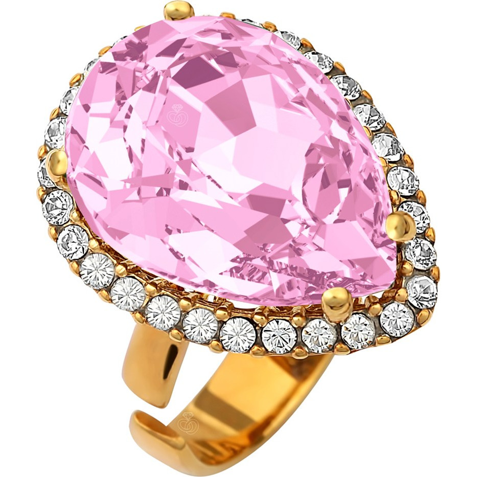 Jewelry Rings Lotte Xryso Daxtylidi Me Krystallo Gold Crystal Ring main image 0