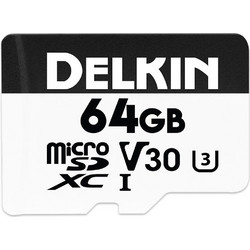 Delkin Devices Advantage microSDXC 64GB Class 10 U3 V30 UHS-I + Adapter