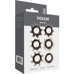 Me You Us Tickler Textured Ring Σετ Ελαστικά Δαχτυλίδια Πέους Σιλικόνης Μαύρα 6τμχ