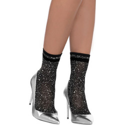 Lurex anklets Black/Silver one size